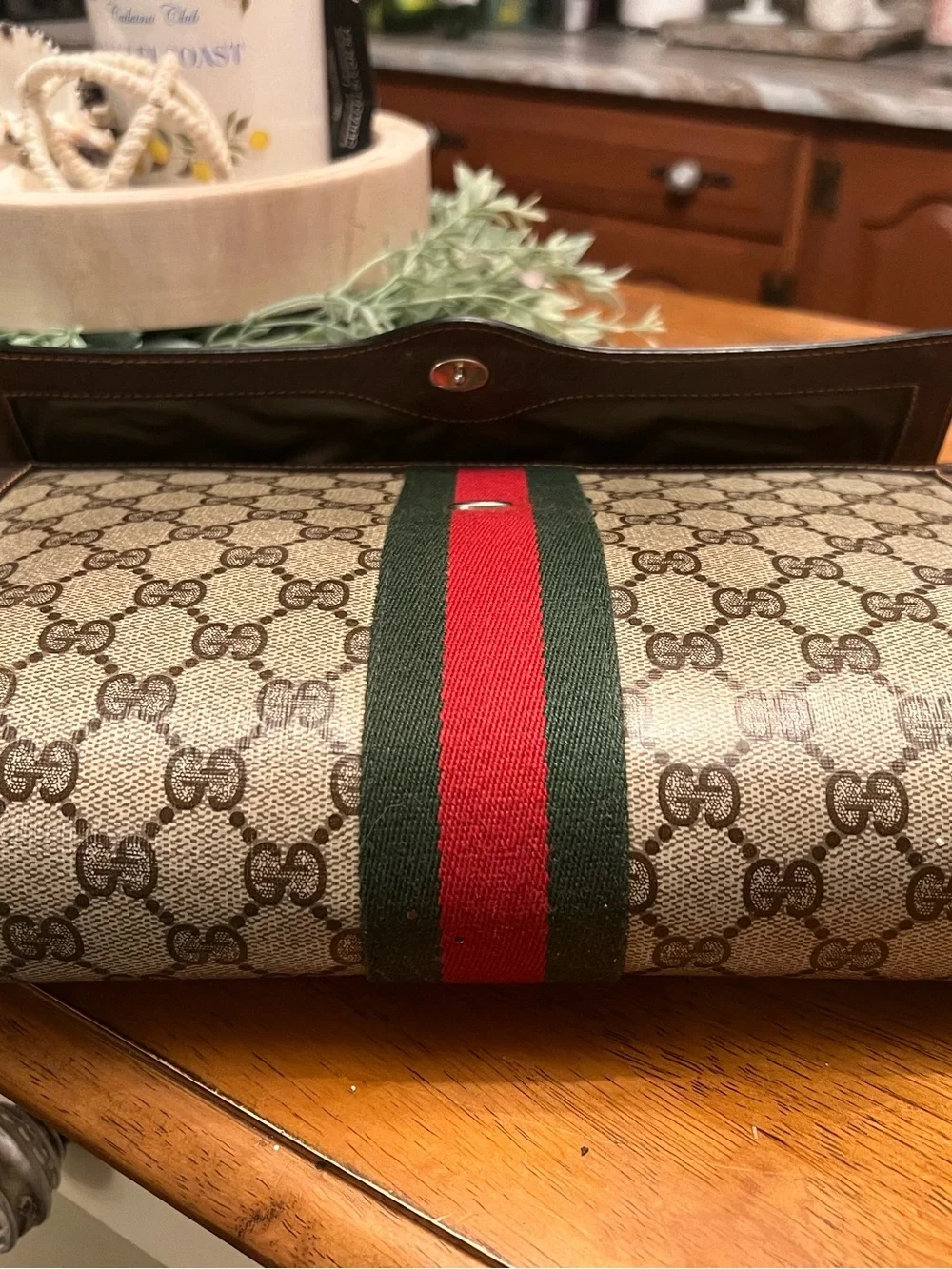 Gucci Supreme Canvas sherry line clutch Large size